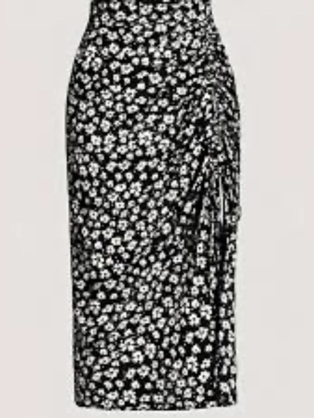 Shein Black and White Floral Midi Skirt size Large